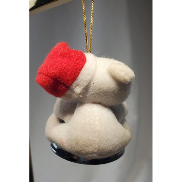 Russ Polar Bear in Santa Hat on Silver Bell Christmas Ornament Holiday Decor - Picture 8 of 8